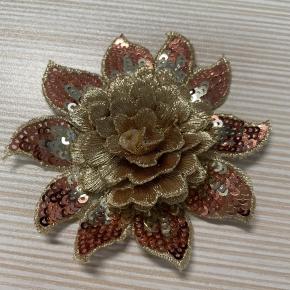 sequined gold thread embroidery flower