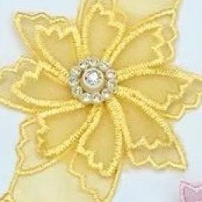 Lace Cloth Patch Organza Embroidered Patch Flower