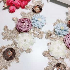 Su Yun Embroidery Square Lace Three-dimensional Flowers