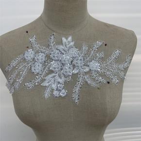 3D sequins, individual flower embroidery, lace, flower, wedding dress, fabric, and decals