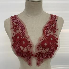 Red bead mesh flower wedding dress dress clothing accessories
