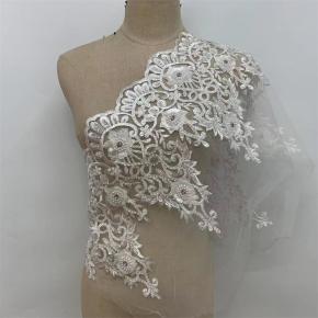 Embroidered beaded lace