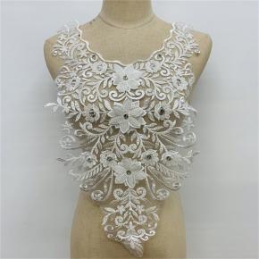 Embroidered front collar