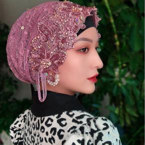 beaded lace headscarf