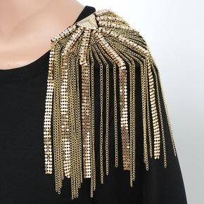 New arrival beautiful metal inset rhinestones tassel shoulder badge clothing accessories