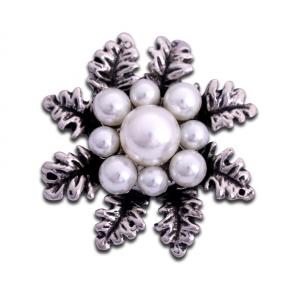 Fashion Pearl Brooch Vintage Metal Silver Brooch Handmade Pearl Corsage Women Luxury Clothing Bag Accessories