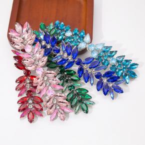 Colorful fancy rhinestone hot flower hand-sewn applique wedding dress accessories hotfix rhinestone