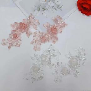 Mesh beaded lace three-dimensional embroidery diy clothing accessories sequins 3d patch embroidery cloth patch