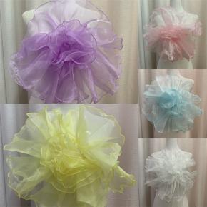 Organza three-dimensional corsage accessories Multi-color oversized flower curling exaggerated brooch dress clothing accessories