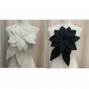 New hand-made burnt edge satin fabric three-dimensional flowers DIY baked edge flowers hair accessories shoes and hats clothing accessories