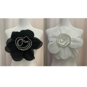 Handmade curling flower DIY embroidery accessories clothing flower decoration accessories wholesale three-dimensional rose embroidery patch